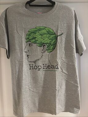 Hop Head Mens Graphic Tee - Gray with Green Design